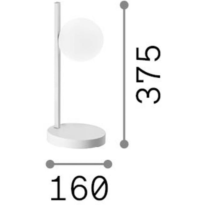 IDEAL LUX tafellamp Binomio, wit, hoogte 38 cm, metaal
