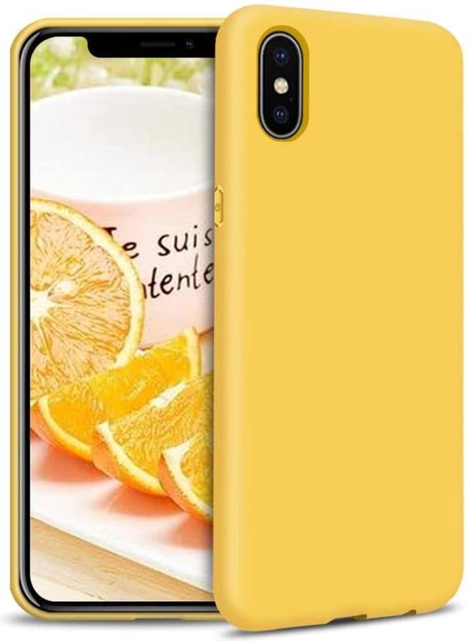 HB Hoesje Geschikt voor Apple iPhone XS Max - Geel - Siliconen Back Cover