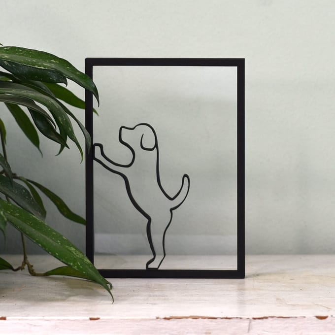 Houten Lijstje - Floating Frames - Speelse hond