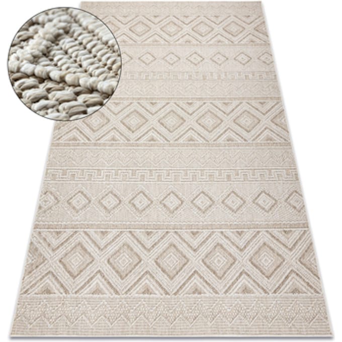 Kleden Rugsx Tapijt JERSEY 19234 beige - Ruiten, structureel, 200x290 cm