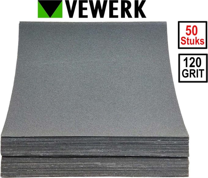 50 Vellen linnen schuurpapier / schuurlinnen korrel 120