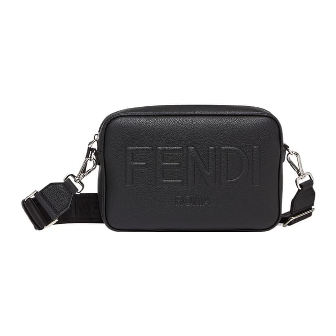 Sac bandoulière Fendi Logo Fermeture éclair Sac appareil photo Homme Noir 7M0286-AMAC-F0GXN Basic Set (Bag+Dust Bag)