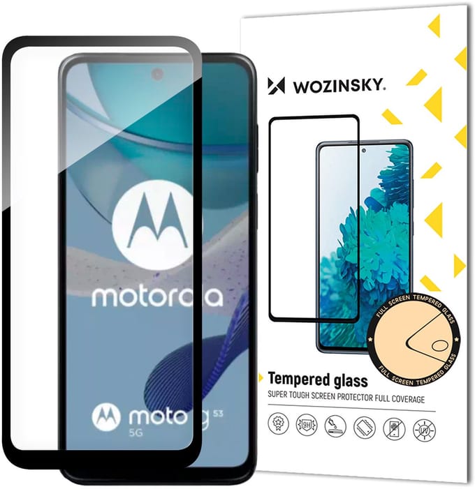 Wozinsky Serie - Gehard Glas Screenprotector - Motorola Moto G53 - Full Glue - Zwart