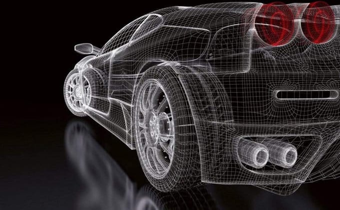 Fotobehang - Car Model Dark 375x250cm - Vliesbehang