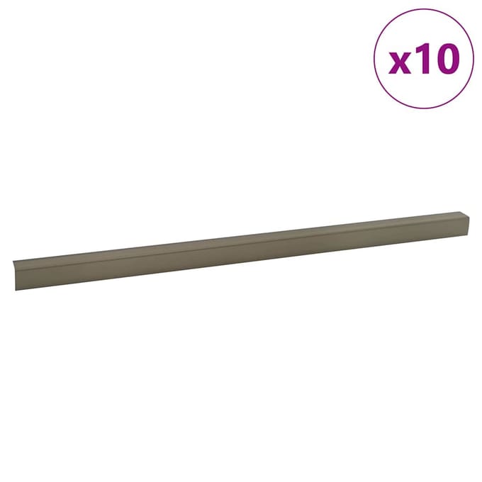vidaXL Trapprofielen 10 pcs champagne 67 x 3 x 2 cm Aluminium