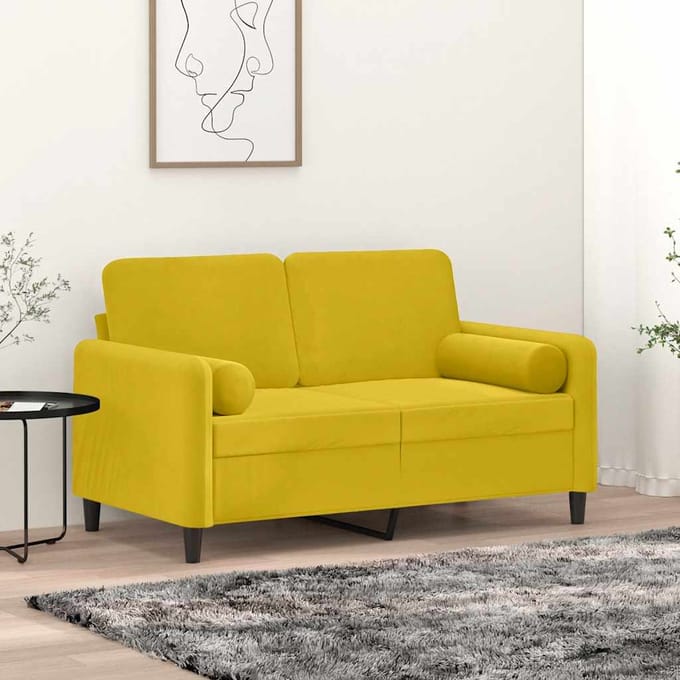vidaXL - Sierkussens - 2 - st - 15x50 - cm - fluweel - geel