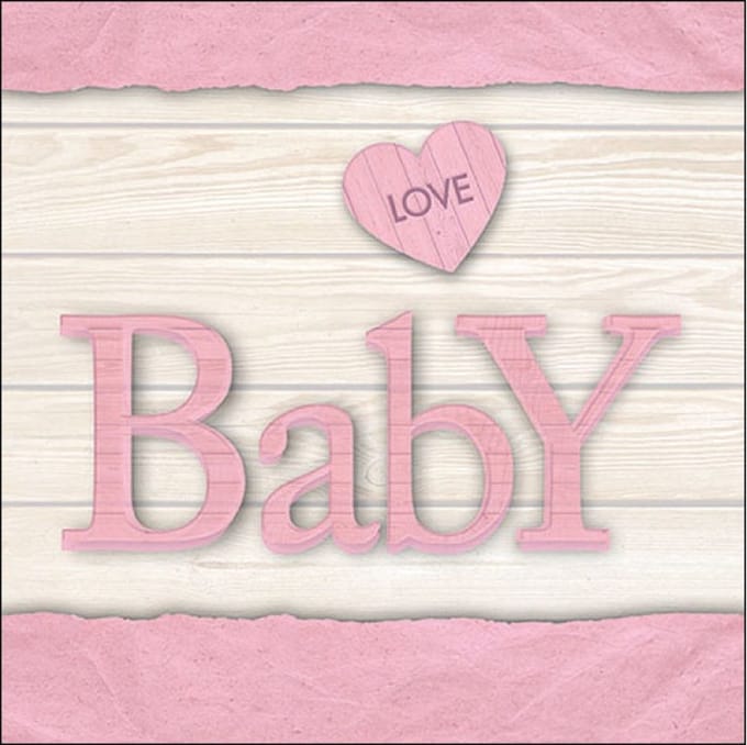 Lunch Servetten Baby love girl - Ambiente - 33x33 cm