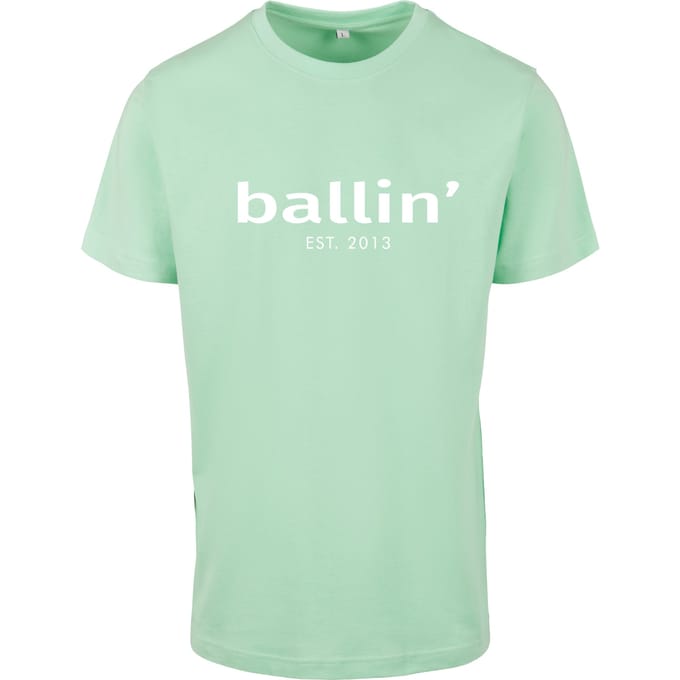 Heren Tee SS met Ballin Est. 2013 Regular Fit Shirt Print - Groen - Maat S