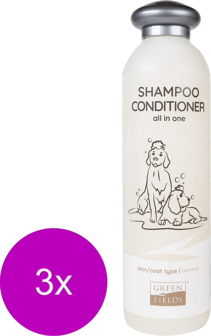 Greenfields Hondenshampoo En Conditioner - Hondenvachtverzorging - 3 x 250 ml