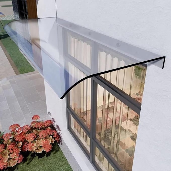 Luifel Voordeur - Overkapping Dak - Bescherming Buiten - Transparant Polycarbonaat - 40x70cm - Transparant