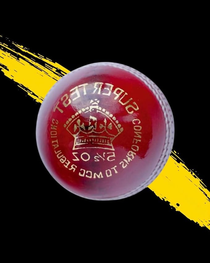 Cricket Bal - Leren Bal - Wedstrijd Spelen - Hand Gestikt - 6 Ons - Rood