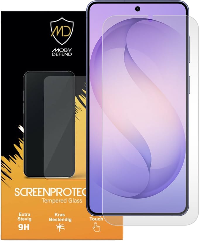 MobyDefend Screenprotector - Geschikt voor Samsung Galaxy S26 Plus (S26+) - Case-Friendly Screensaver - Gehard Glas