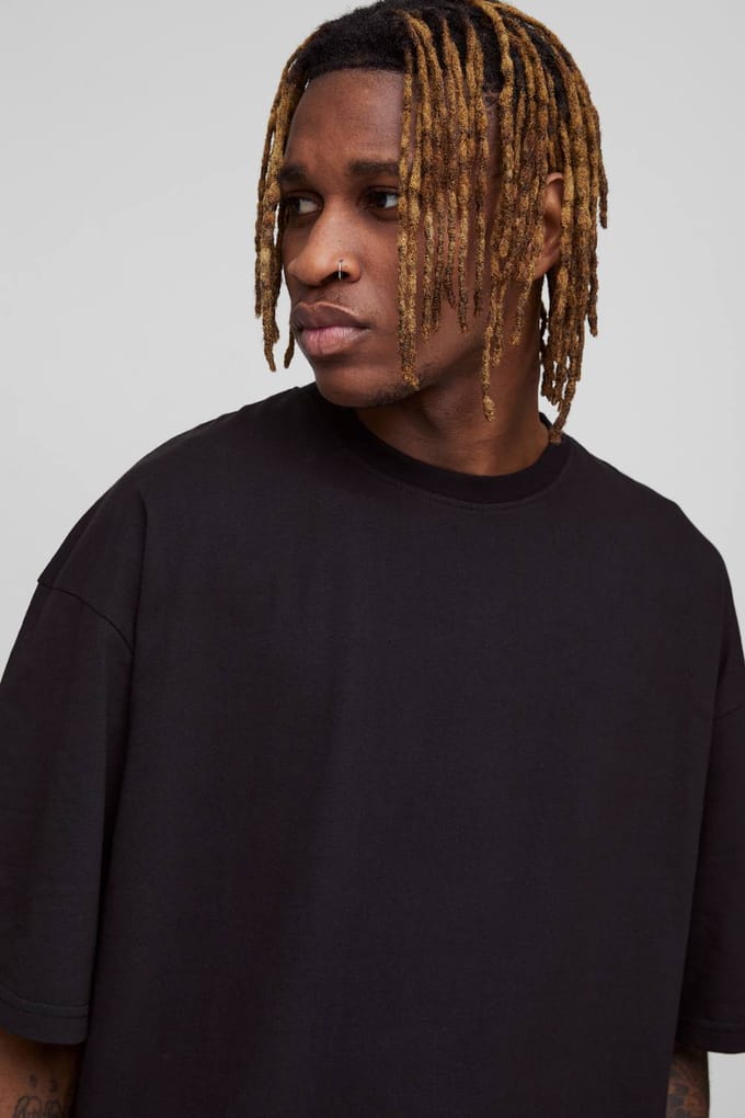 Tall Oversized Boxy Essential T-Shirt | Black | Size Small