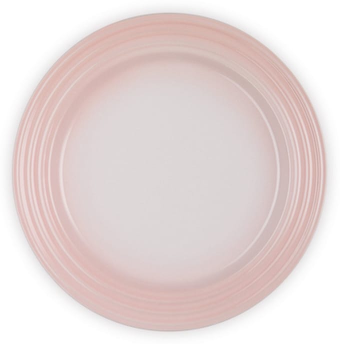 Le Creuset 4 aardewerken ontbijtborden Shell Pink 22cm