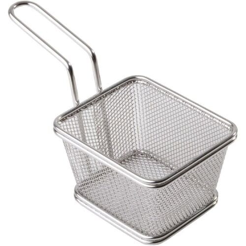GGM Gastro (6 Stück) Servier Frittierkorb - SNACKHOLDER - Edelstahl - 100x85mm - Silber