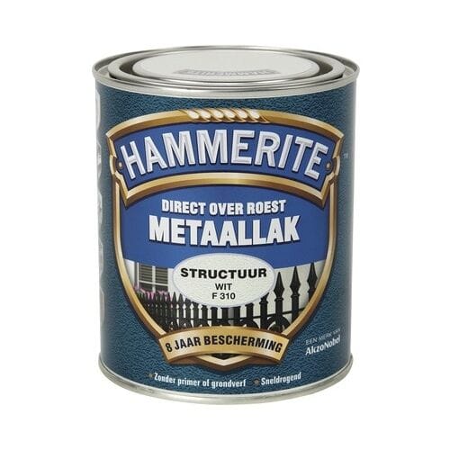 Hammerite Metaallak Direct over Roest Structuur - F310 Wit