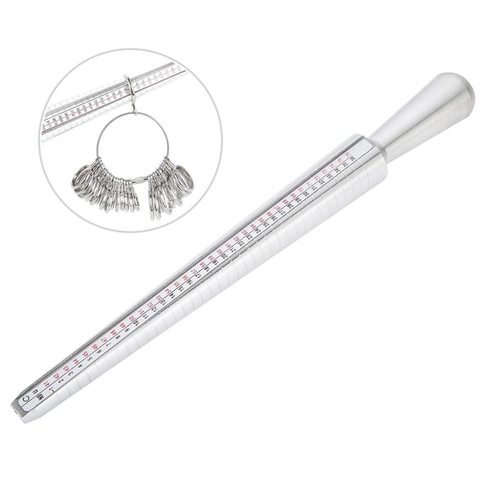 Vinger UK Ringmaat Stok Maatbepaling Meetstok Sieraden Maat Meetinstrument (Ringsizer) white
