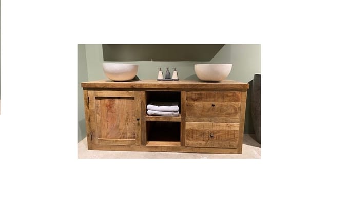 Badkamer Dressoir Mangohout 180 cm - Bruin