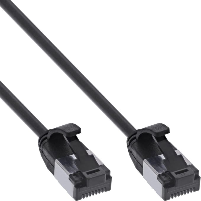 InLine® Patchkabel slim, U/FTP, Cat.8.1, TPE halogeenvrij, zwart, 2m