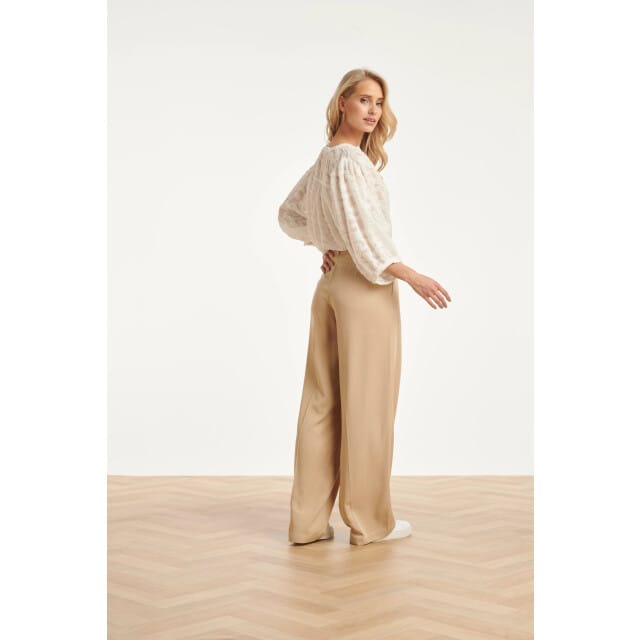 Smashed Lemon Structuur blouse met knoopsluiting en 3/4 mouwen |