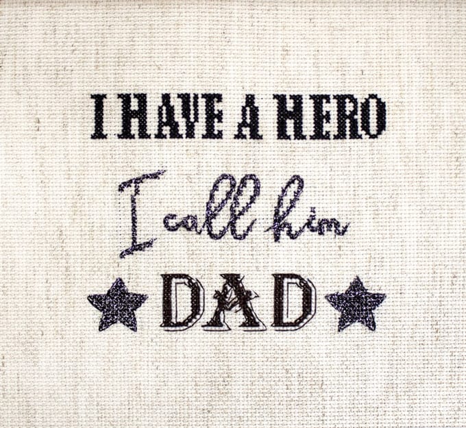 Borduurpakket I HAVE A HERO, I CALL HIM DAD - LETISTITCH