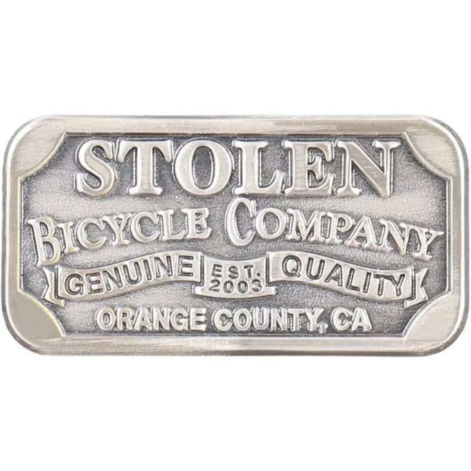 Vlakke metalen stickers Stolen Brand