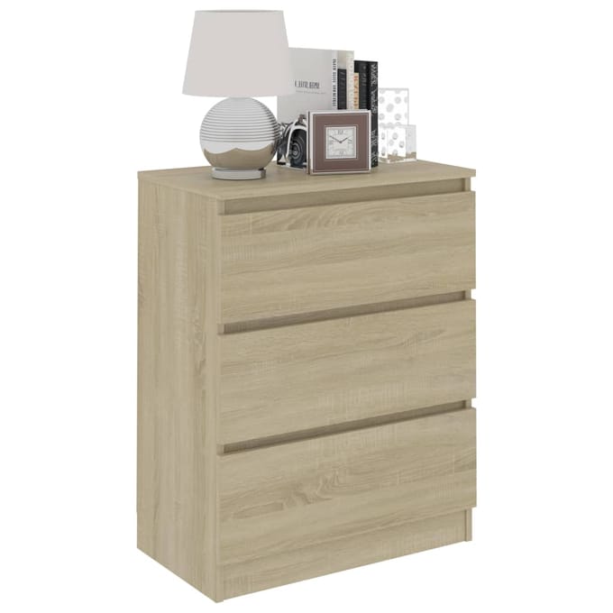 vidaXL - Dressoir - 60x35x76 - cm - bewerkt - hout - sonoma - eikenkleurig