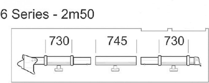 Thule clamping profile 6 series 2,50 RH