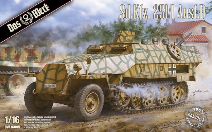 Das Werk Modelbouwpakket Auto - 16005 Sd.Kfz. 251/1 Ausf. D Hanomag Plastic - 1:16 - Modelbouw