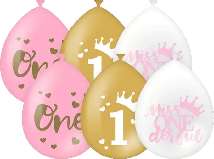 Party balloons - First birthday girl