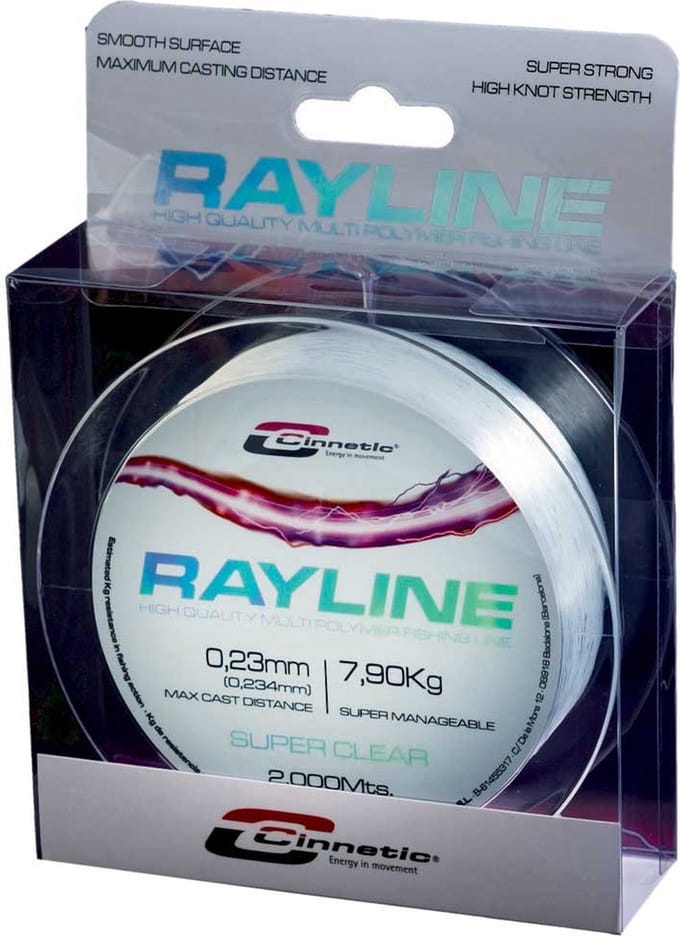 Cinnetic Rayline Gevlochten Vislijn 2000 M Transparant 0.200 mm