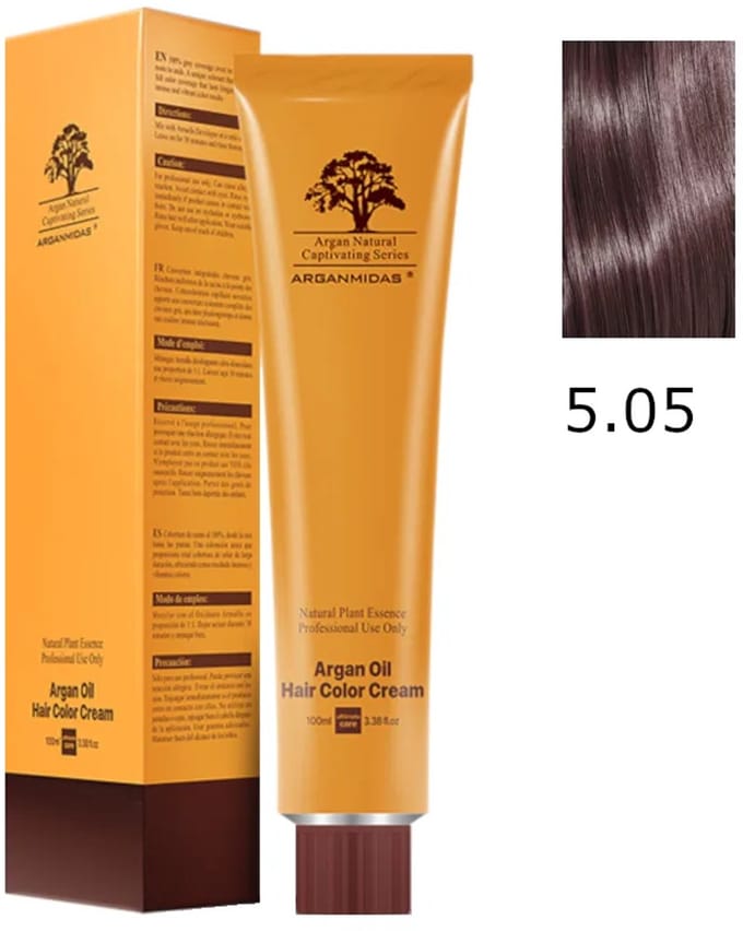 Arganmidas Marokkaanse Arganolie Haarkleur Crème 5.05 / Haarkleur Light Natural Mocha Brown 100 ml