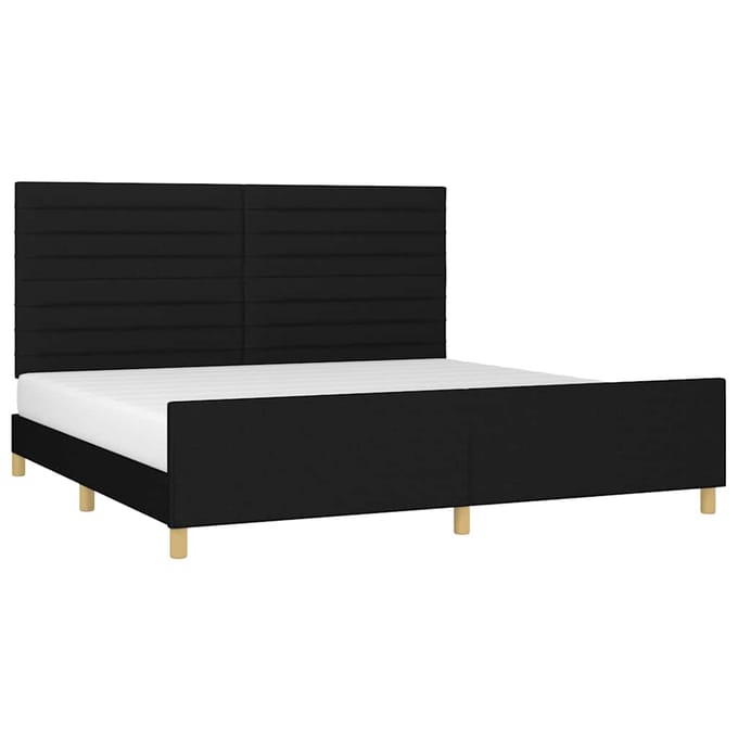 vidaXL - Bedframe - zonder - matras - stof - zwart - 200x200 - cm