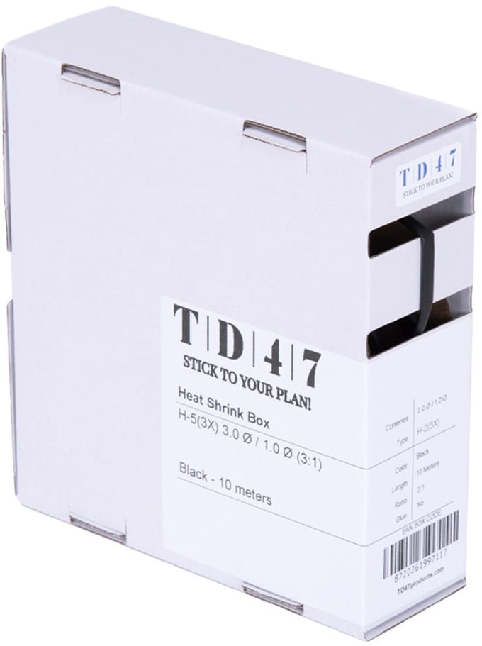TD47 Krimpkous Box H-2(3X) 3.0Ø / 1.0Ø 10m - Zwart