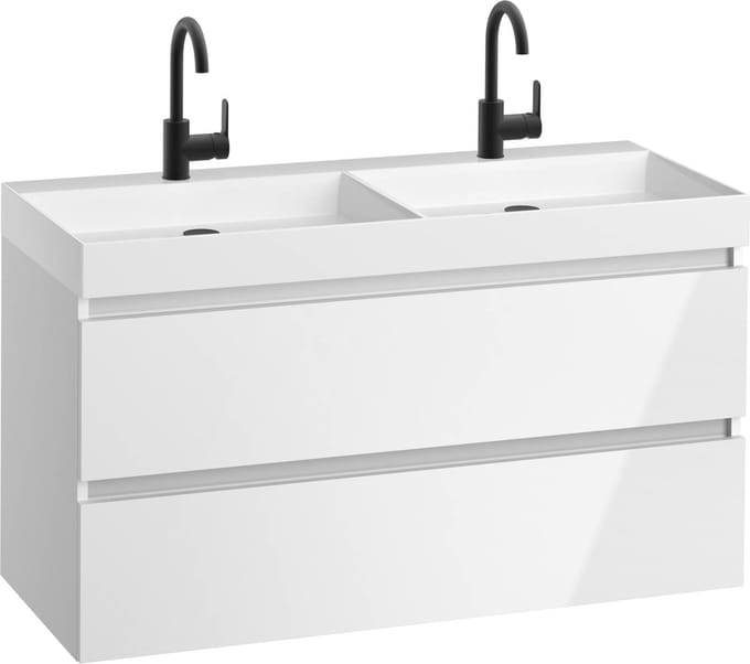 Saqu Gaia Badkamermeubel Set - 120x52 cm - Voorgemonteerd - Wit - Wastafelmeubel - Badmeubel