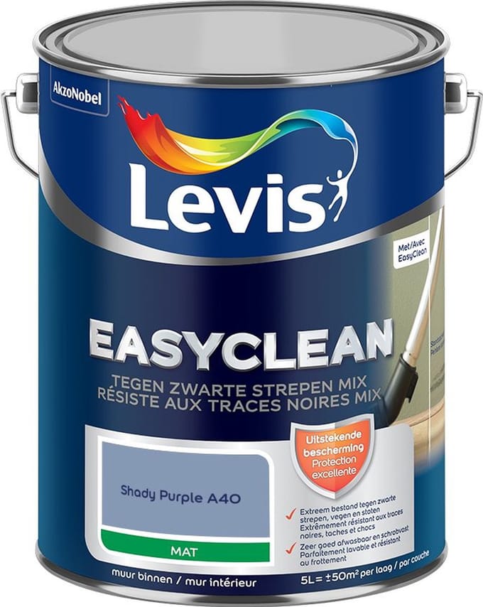 Levis - Easyclean Tegen Zwarte Strepen Mix - Shady Purple A40 - Mengverf - 5 L