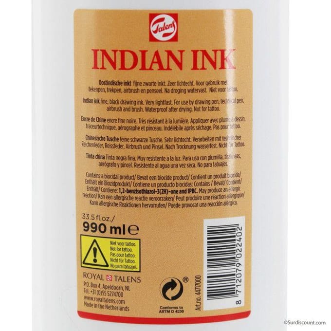 Talens Oost-Indische inkt flacon 990 ml