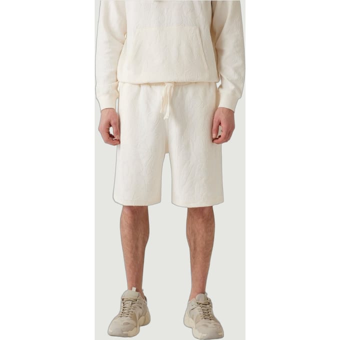 GUESS  Eco Jacquard Shorts Pearl White Primitiv Größe: XL | Kurze Sporthosen Outlet | Herren | Weiß