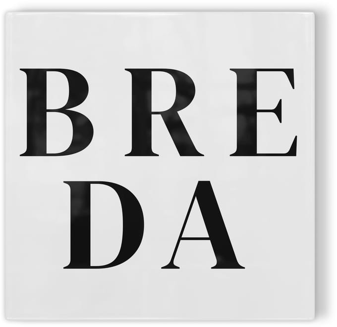 Tegeltje Breda - wit zwart - tegeltje stad - tegeltje met tekst