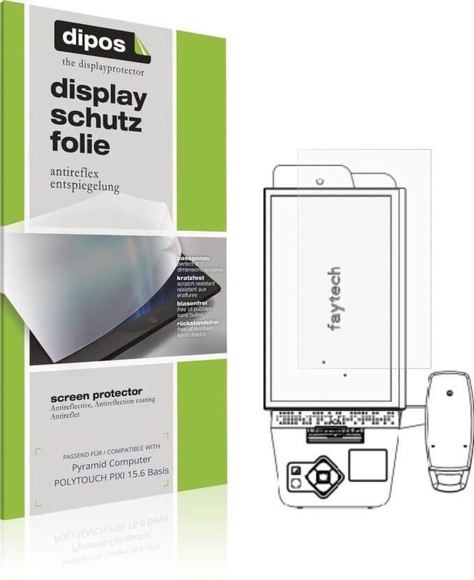 dipos – 2x Matte Beschermfolie geschikt voor Pyramid Computer POLYTOUCH PIXI 15.6 Basis | Krasbestendige & antireflecterende Screenprotector Ultra-Thin