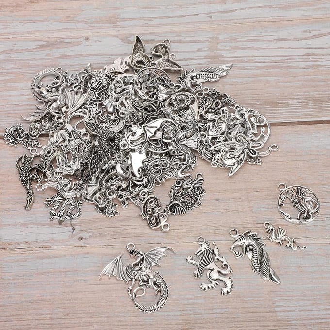 70-delige Set Drakenpatroon Armband Handgemaakte Accessoires Kit DIY Hangers Accessoires gray