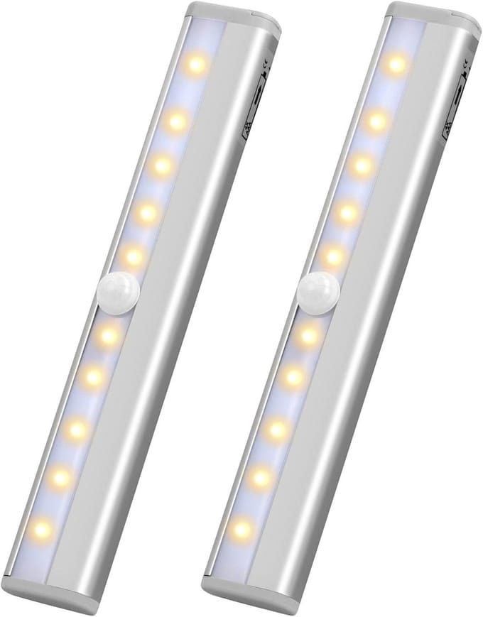 2 Stuks Draadloze Bewegingssensor LED Verlichting voor Kast en Keuken - Warm Licht