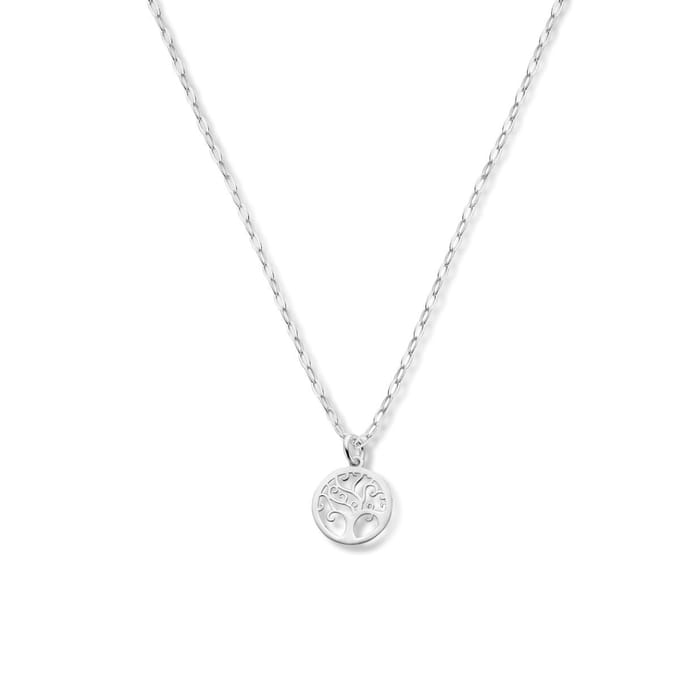 zilver gerhodineerd collier levensboom 41 + 4 cm 1336370