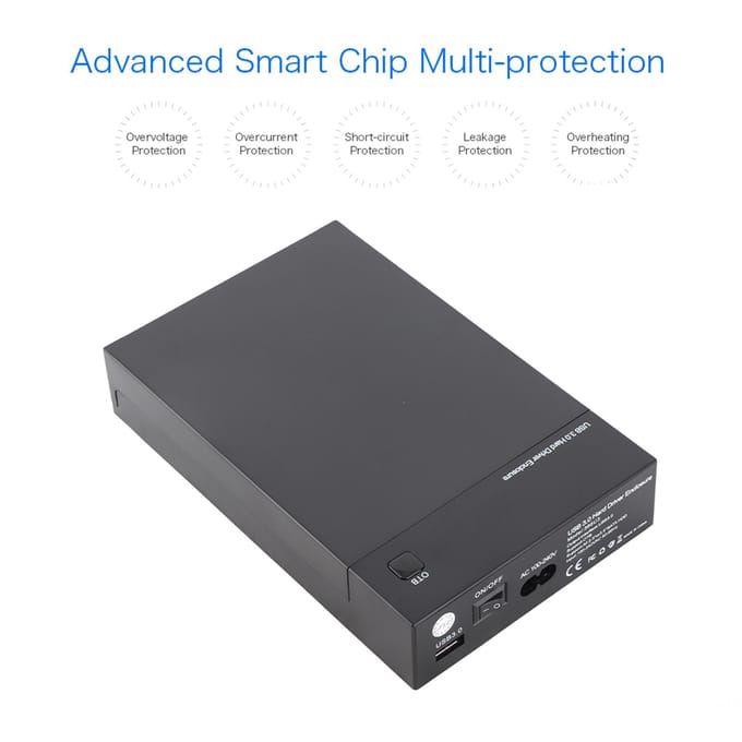 Mobiele Harde Schijf Behuizing USB3.0 Desktop Harde Schijf Behuizing voor 2.5in 3.5in Seriële HDD SSD (Niet UK Plug gray