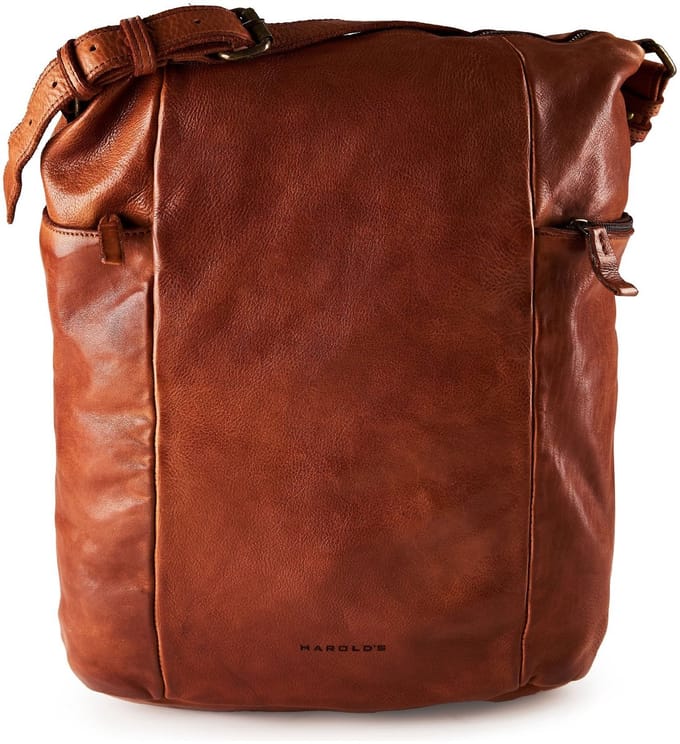 HAROLD'S rugzak Submarine Shoulder Backpack Cognac Lichtbruin