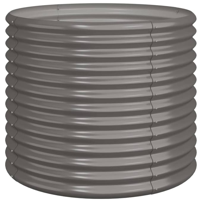 vidaXL - Plantenbak - 80x80x68 - cm - gegalvaniseerd - staal - grijs