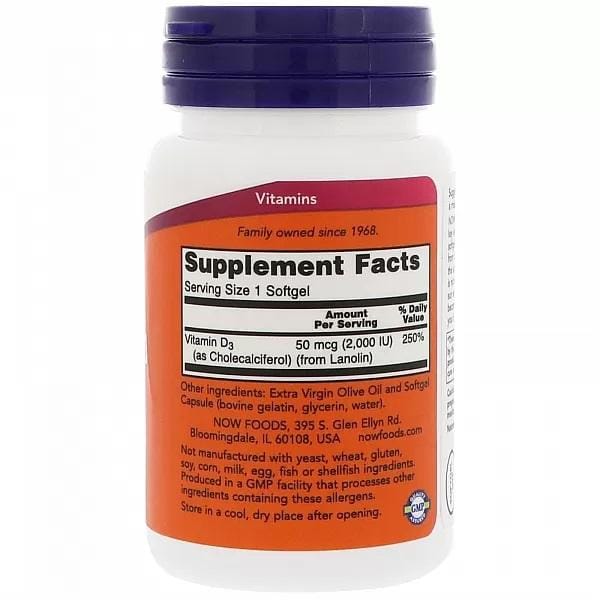 Now Foods - Vitamine D-3 2000iu 240 SGELS