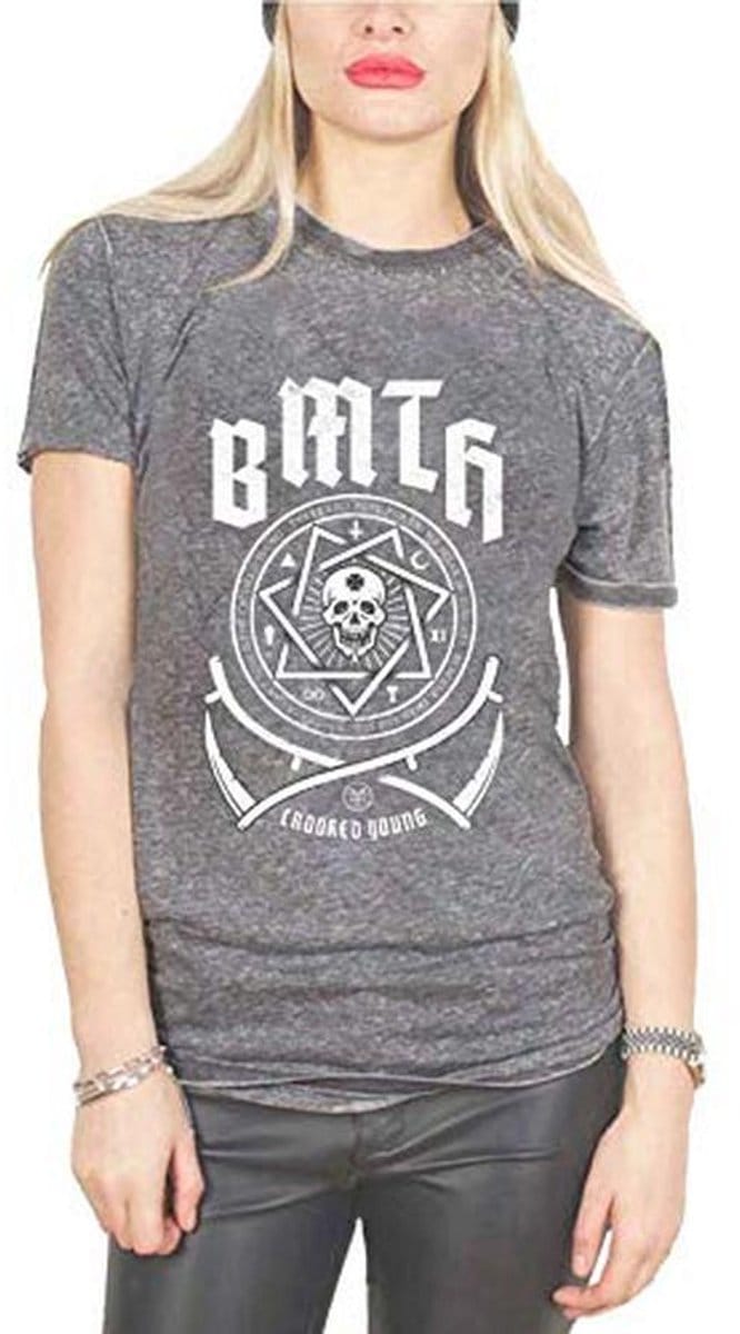 Crooked Young T-shirt voor Dames met Slim Fit en Burn Out Effect