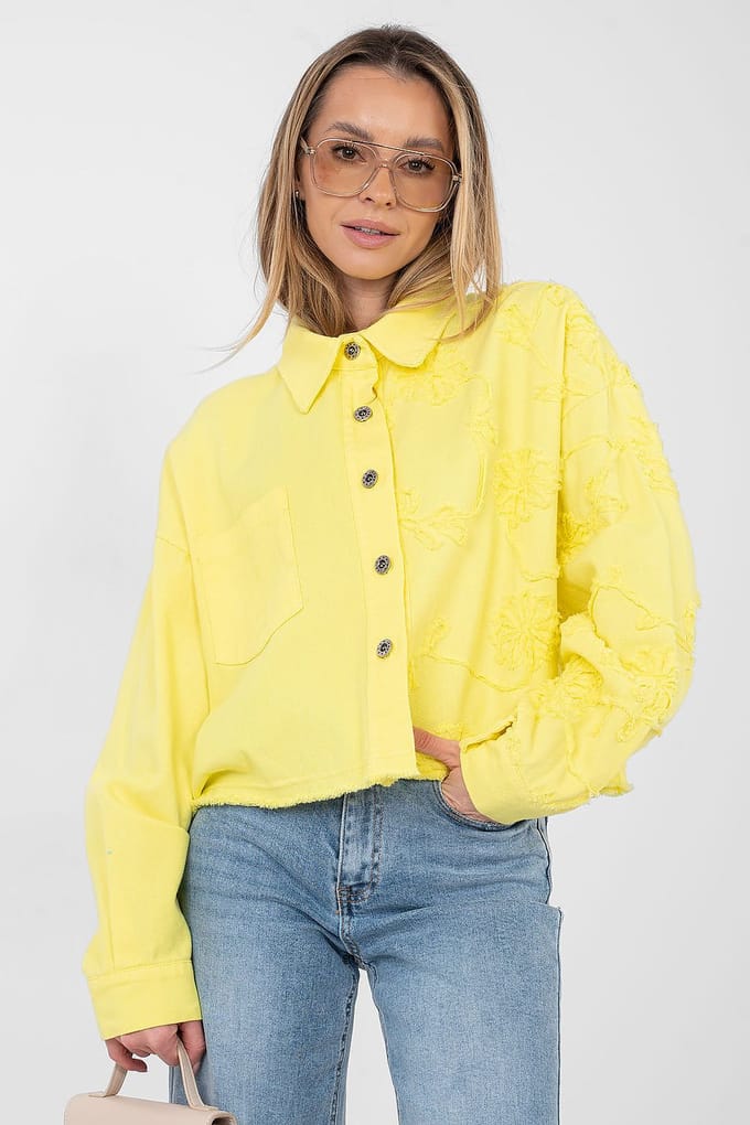 Flora Embroidered Jacket - Geel / One Size