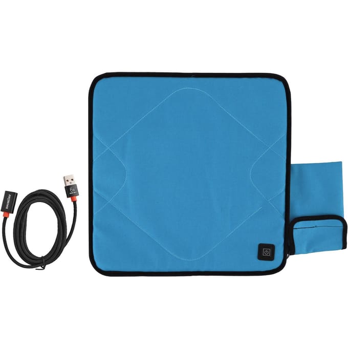 Draagbaar Verwarmd Zitkussen Verstelbare Temperatuur USB Verwarmingszitkussen voor Herfst Winter meer blauwe kleur